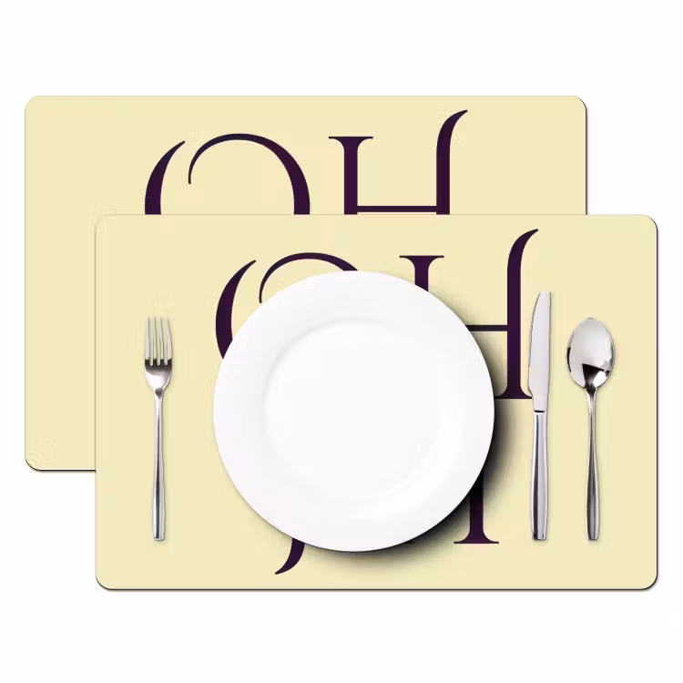 Set de table - Oh hi - Jaune - Monogramme — 2