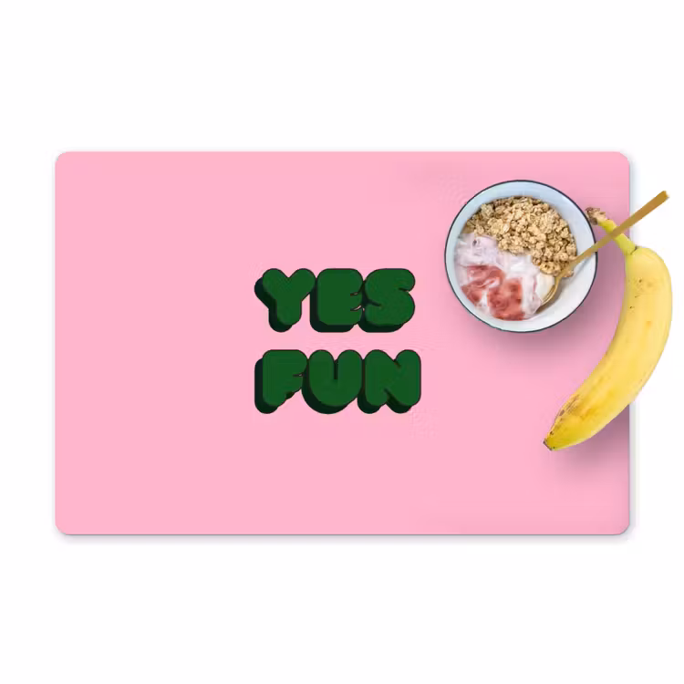Set de table - Oui fun - Vert - Rose — 1