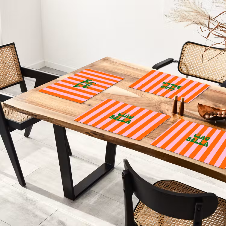 Set de table - Rayures - Orange - Vertical - Ciao bella — 3