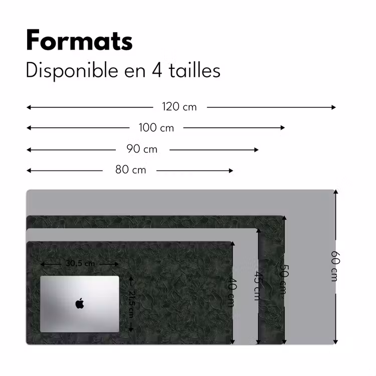Sous main bureau - Fleurs - Lignes - Vert — 8