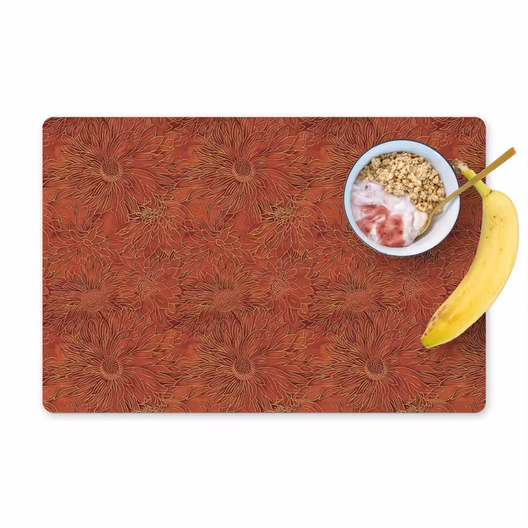 Set de table - Orientale - Fleurs - Terre cuite — 1
