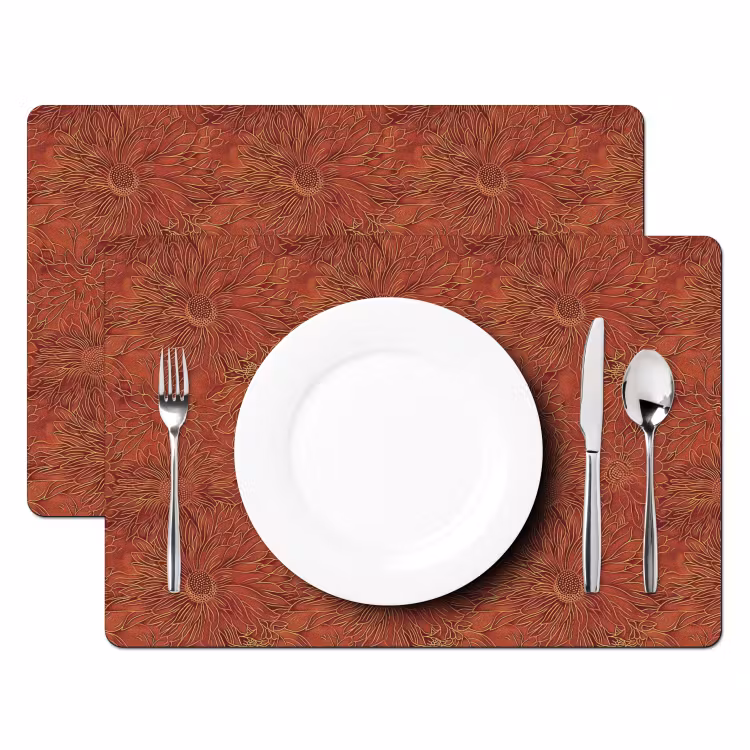 Set de table - Orientale - Fleurs - Terre cuite — 2