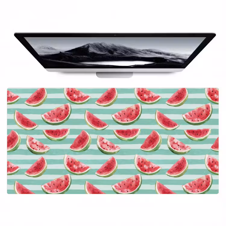 Sous main bureau - Pastèque - Rayures - Vert — 1