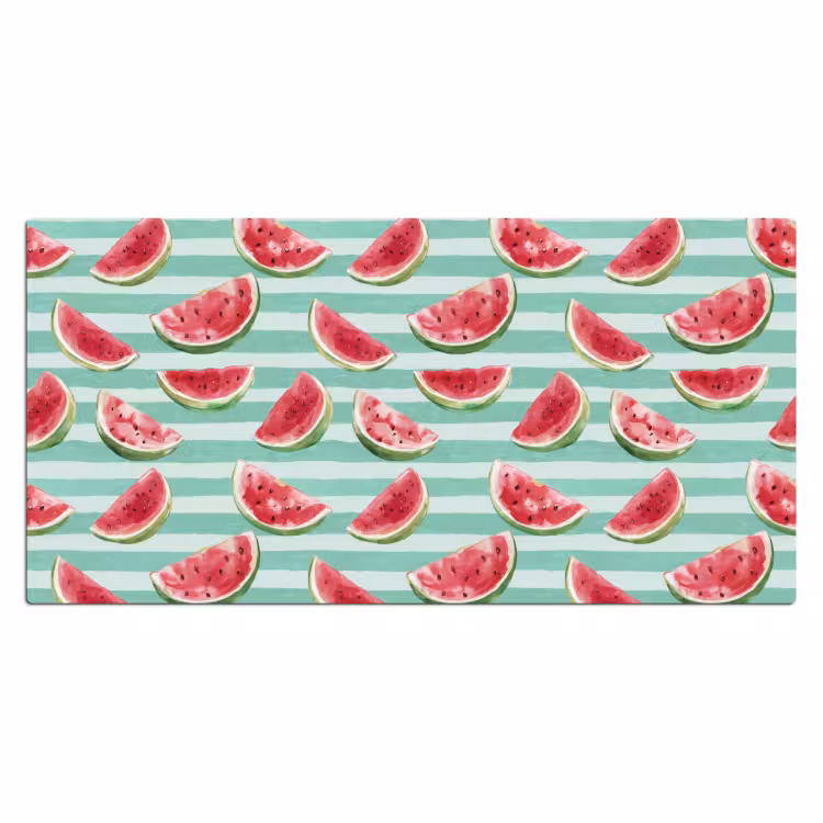 Sous main bureau - Pastèque - Rayures - Vert — 2