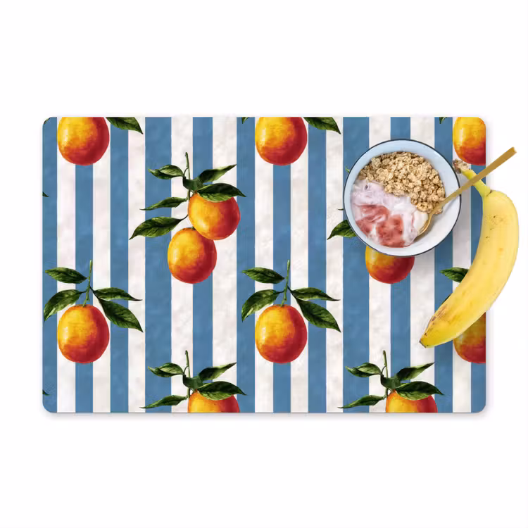 Set de table - Rayures - Citron - Bleu — 1