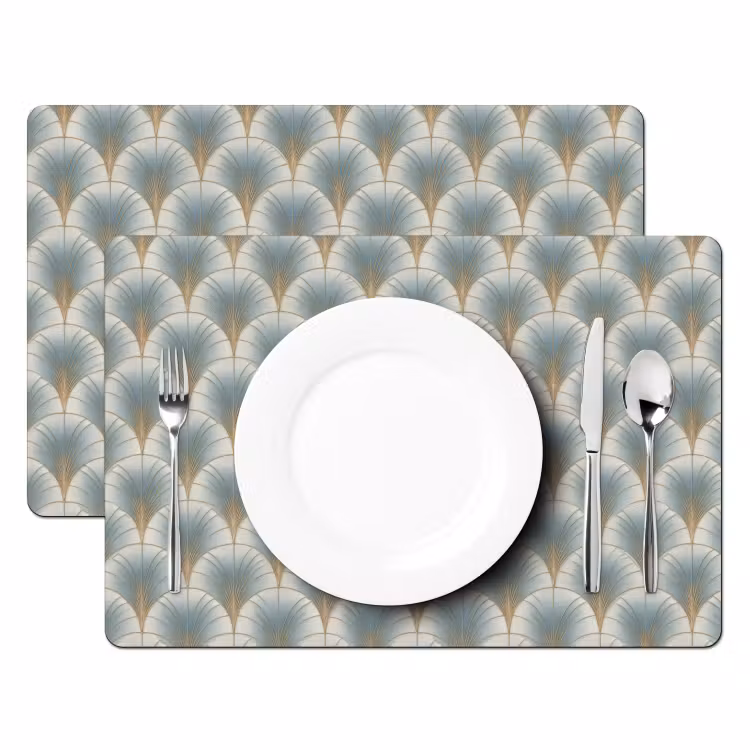 Set de table - Ventilateur - Classique - Bleu — 2
