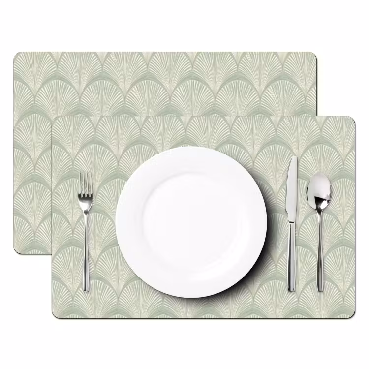 Set de table - Ventilateurs - Motif - Vert — 2