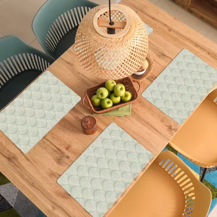 Set de table - Ventilateurs - Motif - Vert — 4