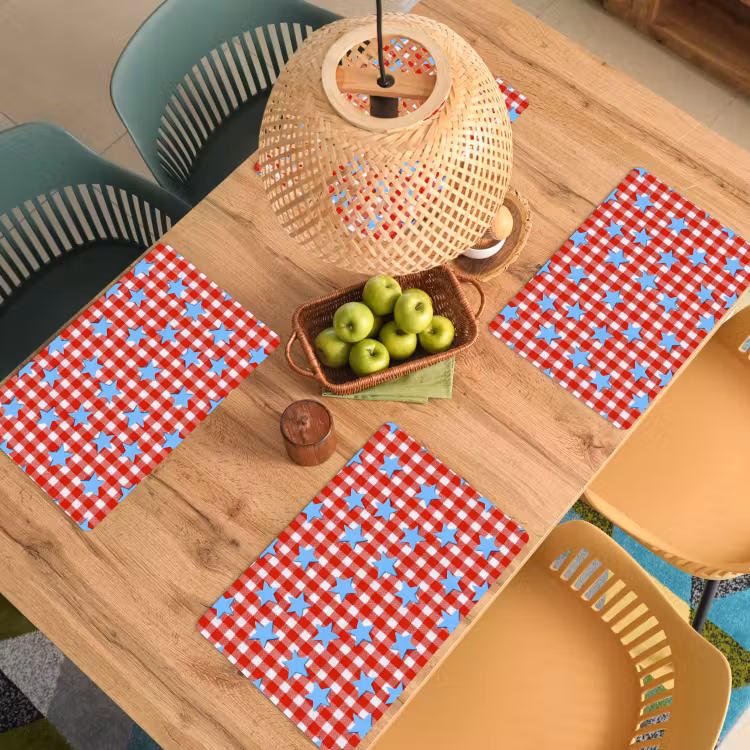 Set de table - Plaid - Étoiles - Rouge — 4