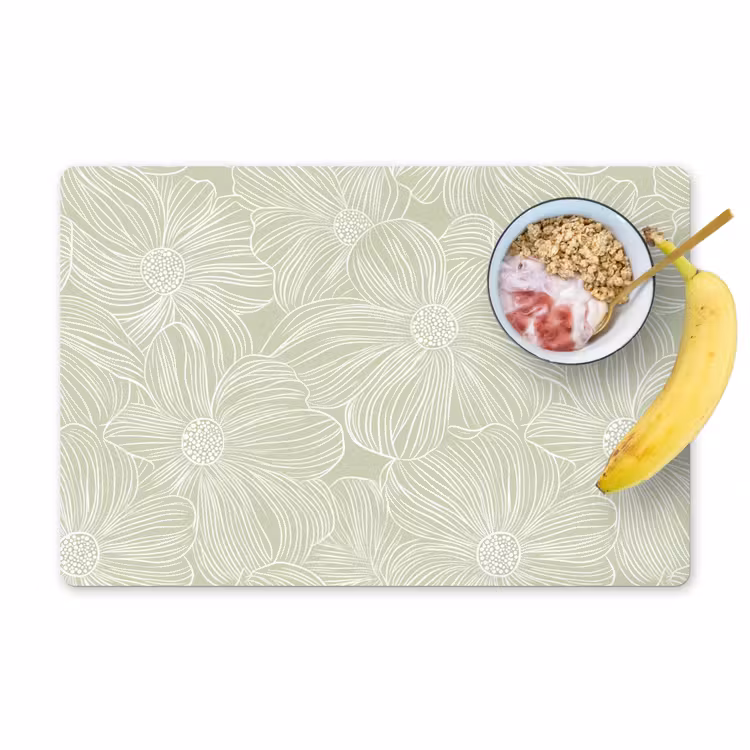Set de table - Serein - Fleurs - Vert — 1