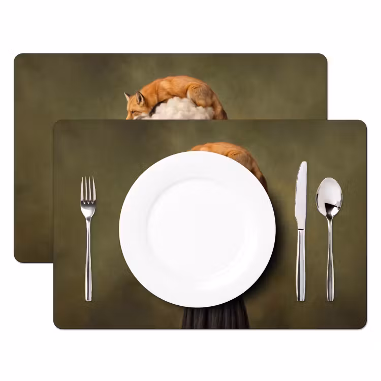 Set de table - Renard - Surréaliste - Vert — 2