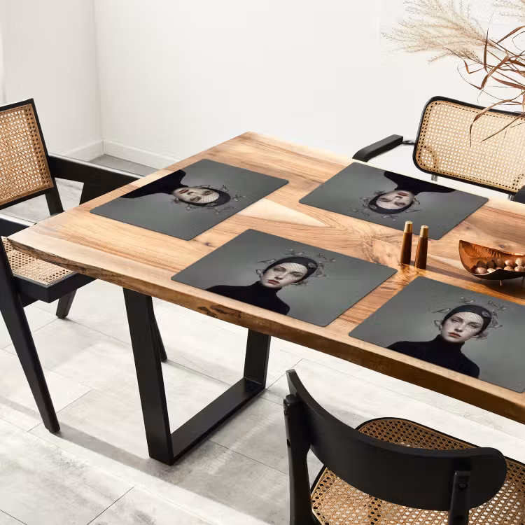 Set de table - Portrait - Oiseaux - Noir — 3