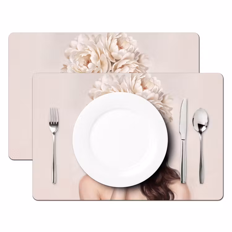Set de table - Visage - Pivoine - Crème — 2