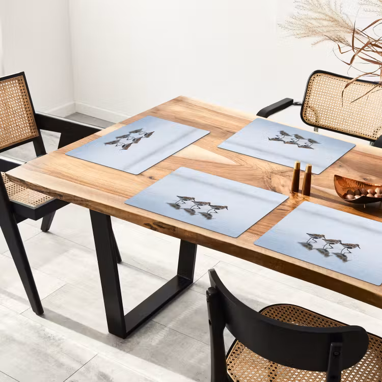 Set de table - Oiseaux - Eau - Gris — 3