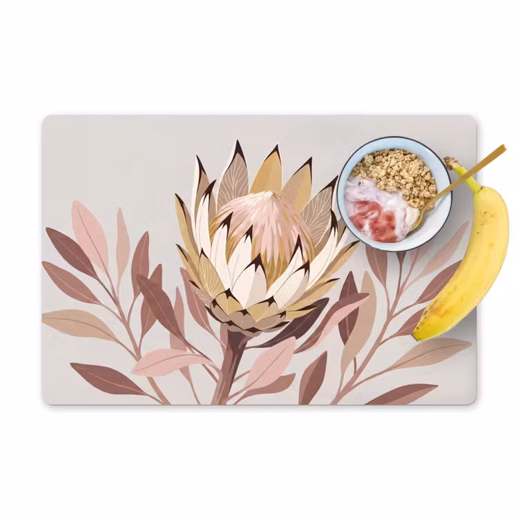 Set de table - Protea - Fleur - Botanique - Beige — 1