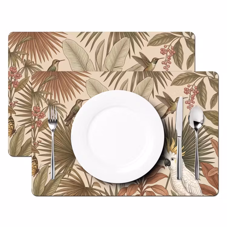 Set de table - Tropical - Oiseaux - Beige — 2