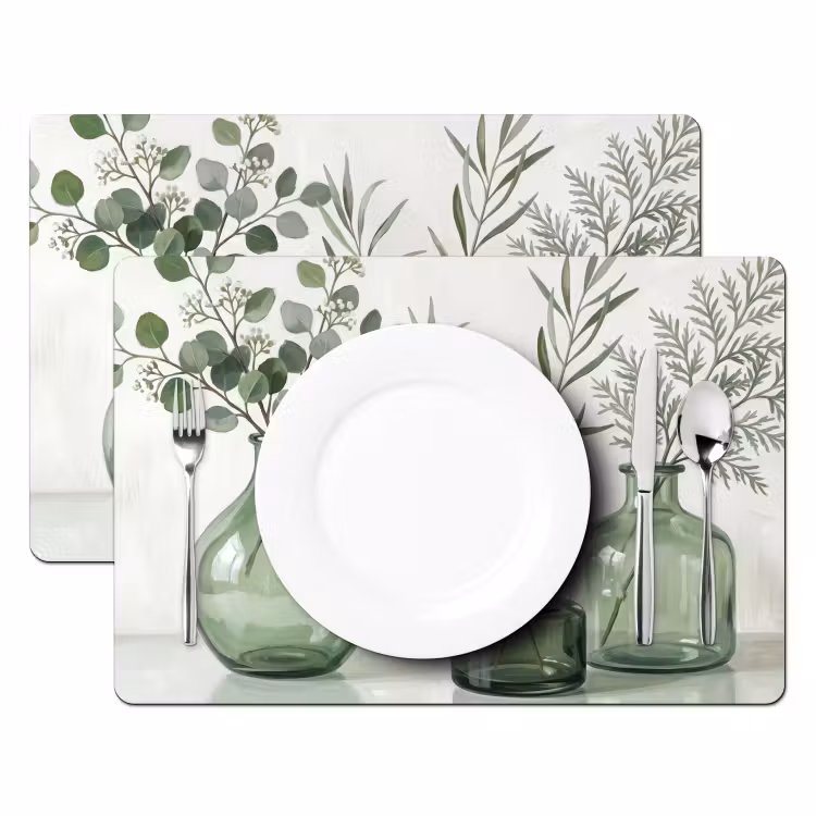 Set de table - Vases - Feuilles - Vert — 2