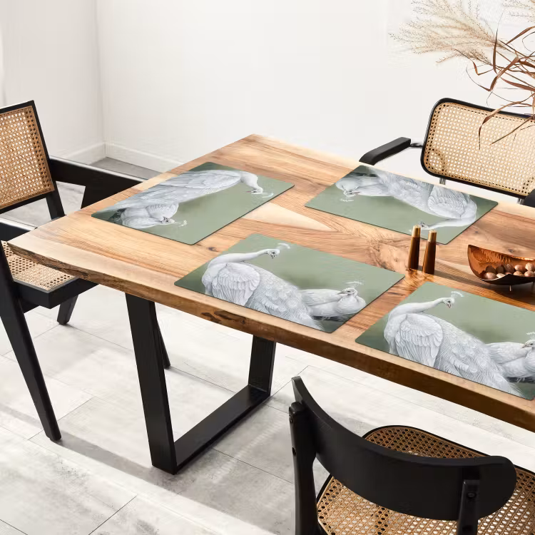 Set de table - Paons - Blanc - Nature - Vert — 3