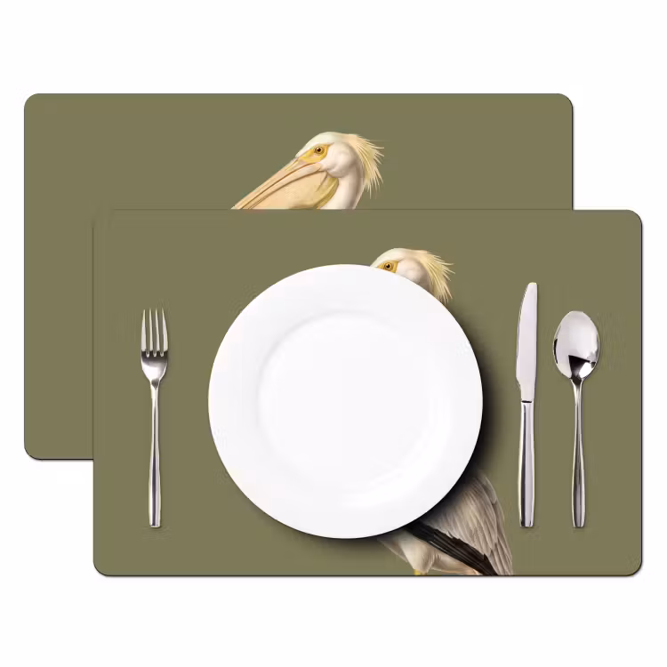 Set de table - Pélican - Blanc - Oiseau - Classique - Nature — 2
