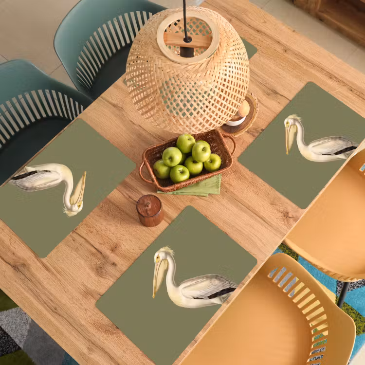 Set de table - Pélican - Blanc - Oiseau - Classique - Nature — 4