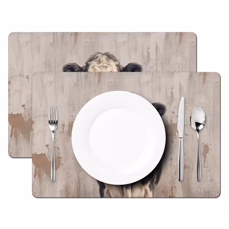 Set de table - Vache - Portrait - Animaux - Moderne — 2