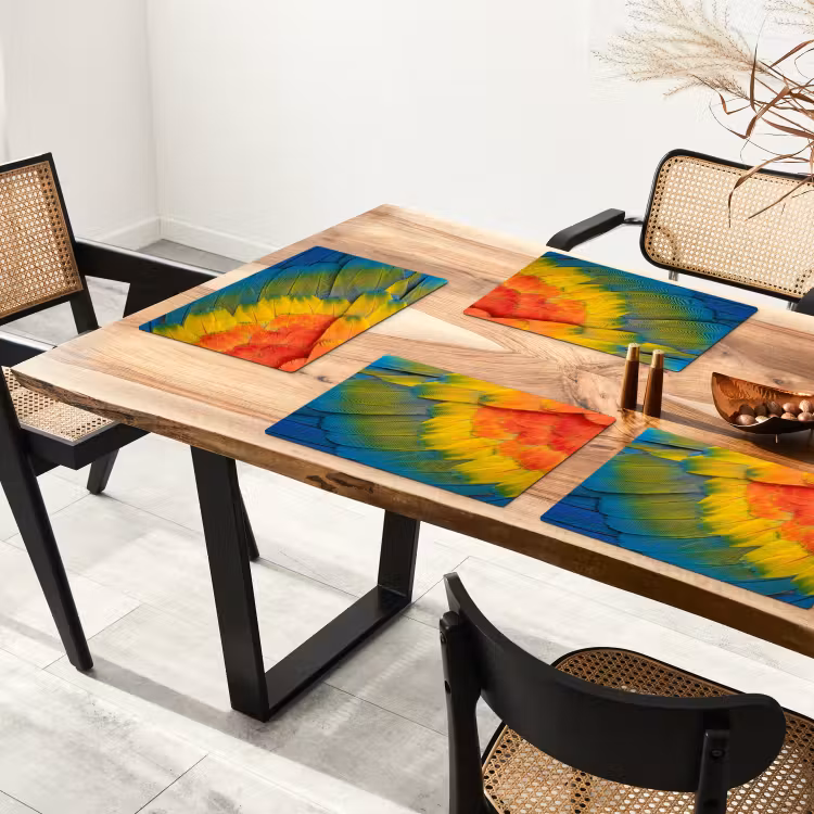 Set de table - Plumes - ara - colorées — 3