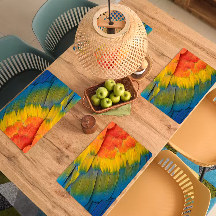 Set de table - Plumes - ara - colorées — 4