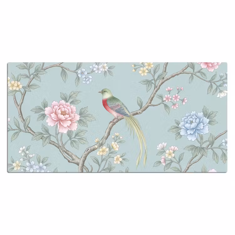 Sous main bureau - Oiseau - Fleurs - Coloré — 2