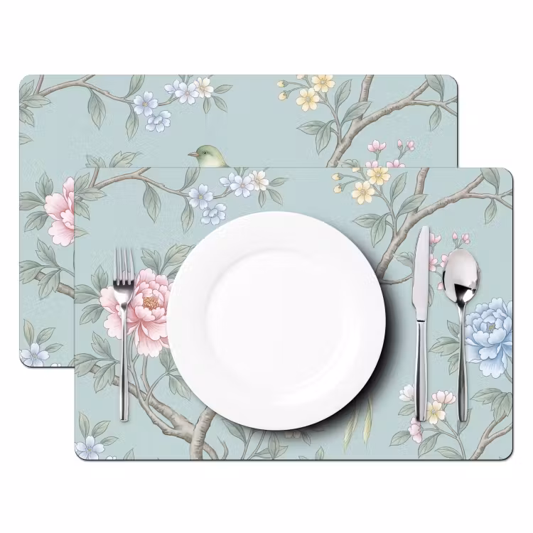 Set de table - Oiseau - Fleurs - Coloré — 2