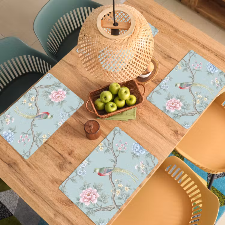 Set de table - Oiseau - Fleurs - Coloré — 4
