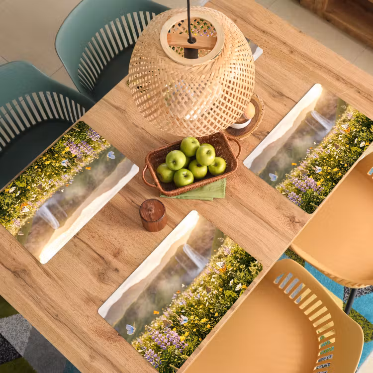 Set de table - Papillons - Cascade - Champ de fleurs — 4