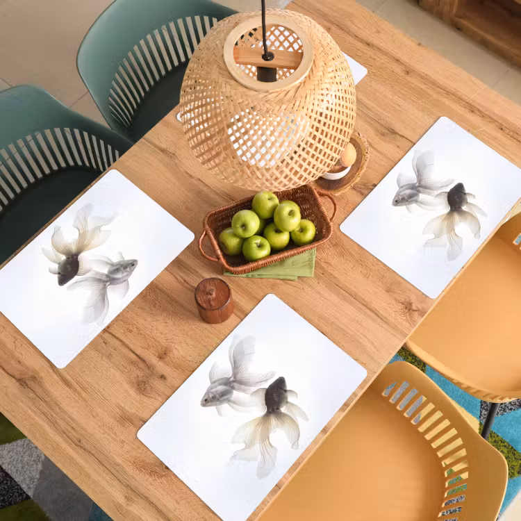 Set de table - Poisson rouge - Moderne - Blanc — 4