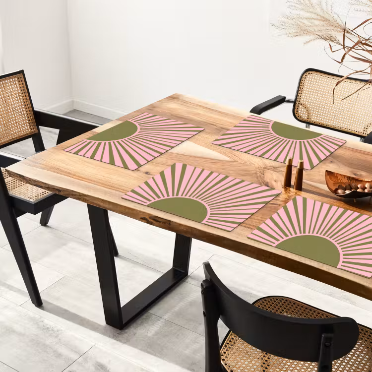 Set de table - Résumé - Rayons - Graphique - Rose - Vert — 3