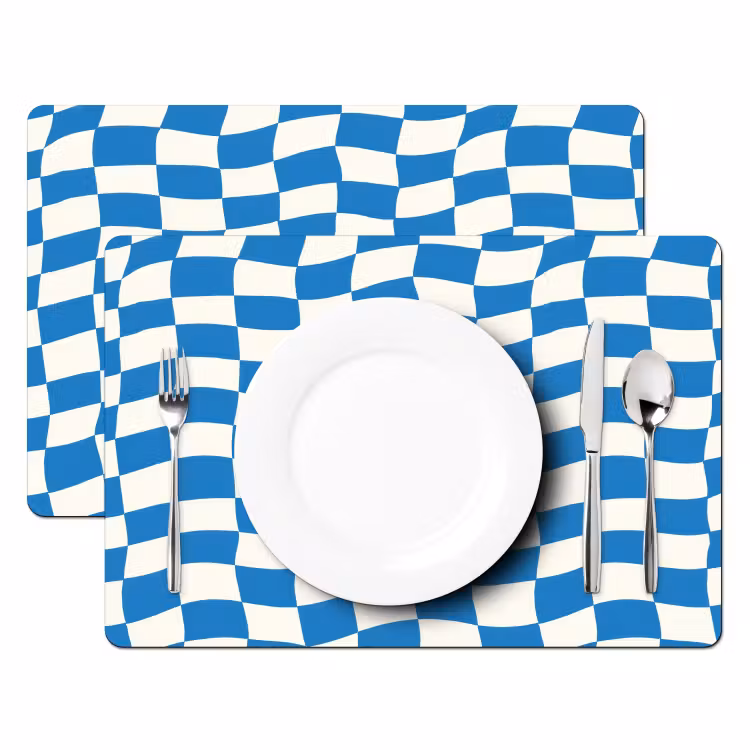Set de table - Ondulé - Motif - Bleu — 2