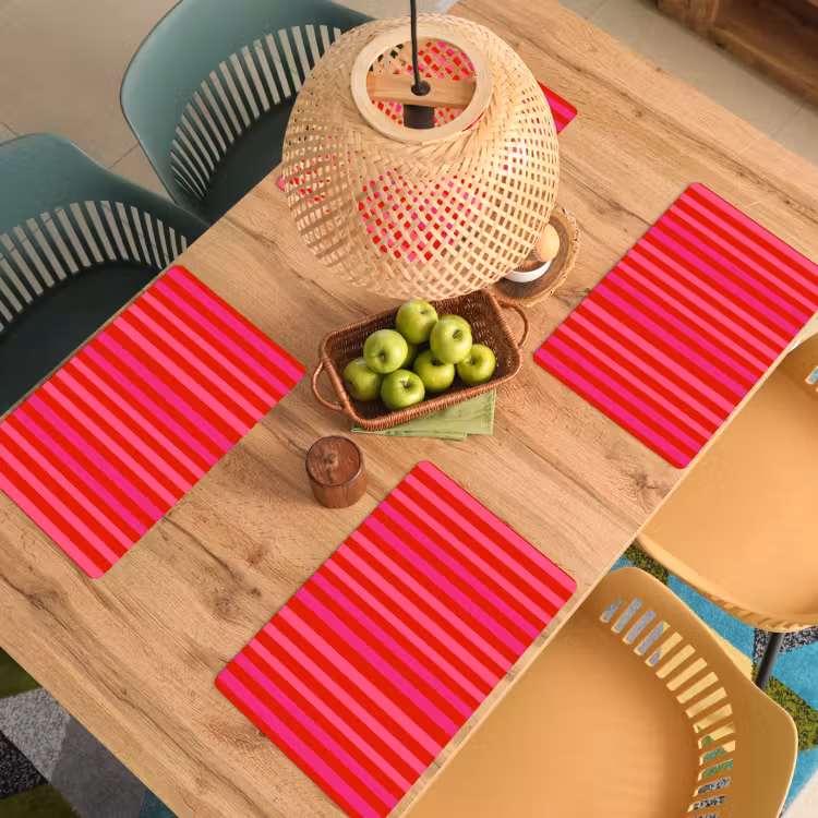 Set de table - Vertical - Rayures - Rose — 4