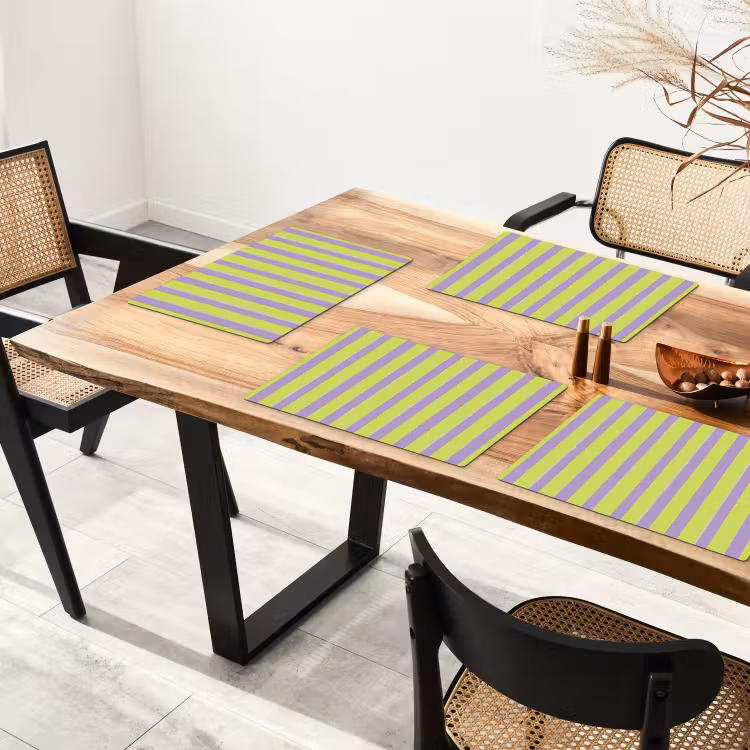 Set de table - Rayures - Motif - Vert — 3