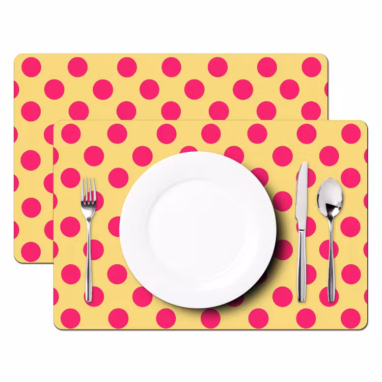 Set de table - Rose - Points - Jaune — 2