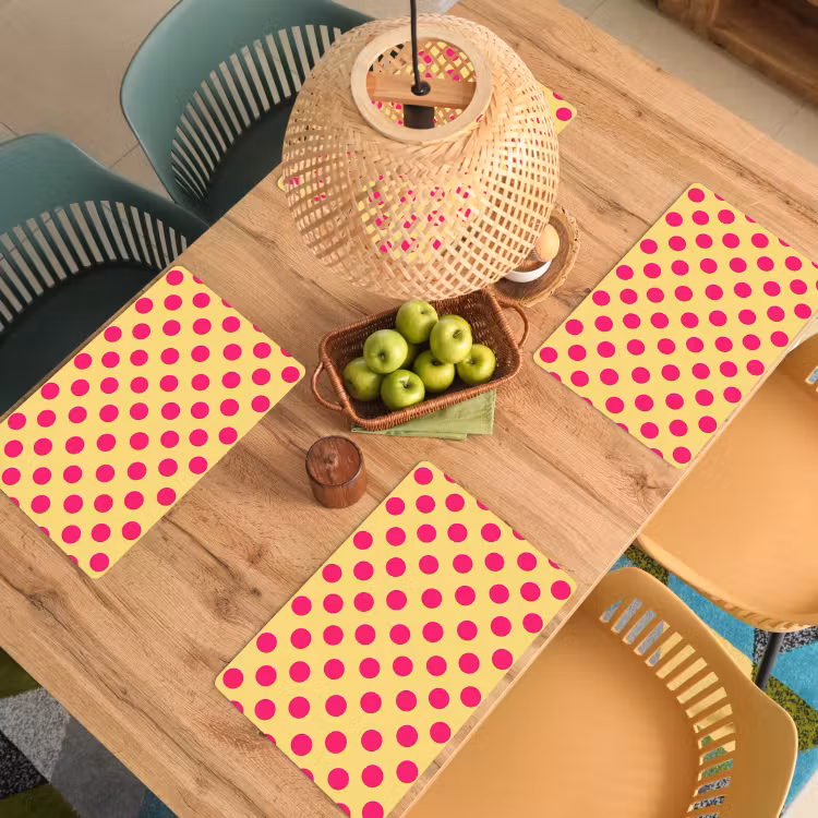 Set de table - Rose - Points - Jaune — 4