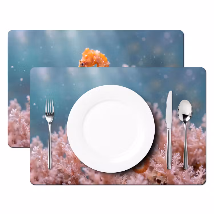 Set de table - Poisson - Corail - Océan - Macro - Orange — 2