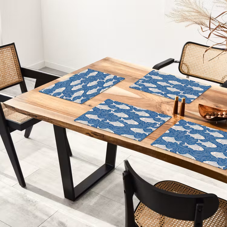 Set de table - Poisson - Eau - Motif - Graphisme - Bleu — 3