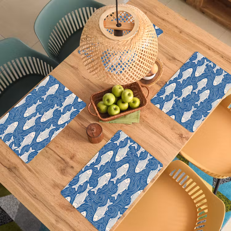 Set de table - Poisson - Eau - Motif - Graphisme - Bleu — 4