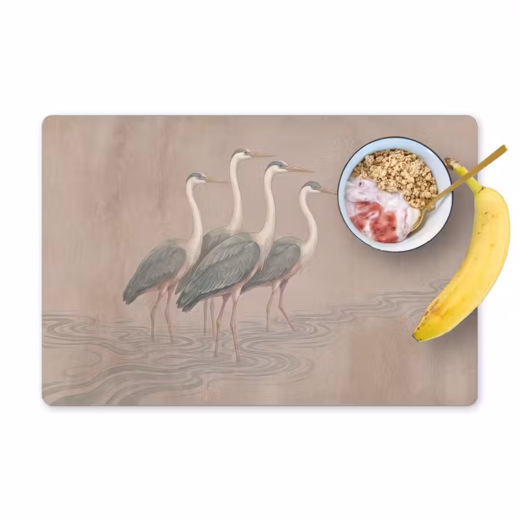 Set de table - Oiseau - Eau - Nature - Vintage — 1