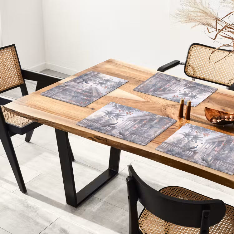 Set de table - Oiseau - Paon - Architecture - Classique - Vert — 3