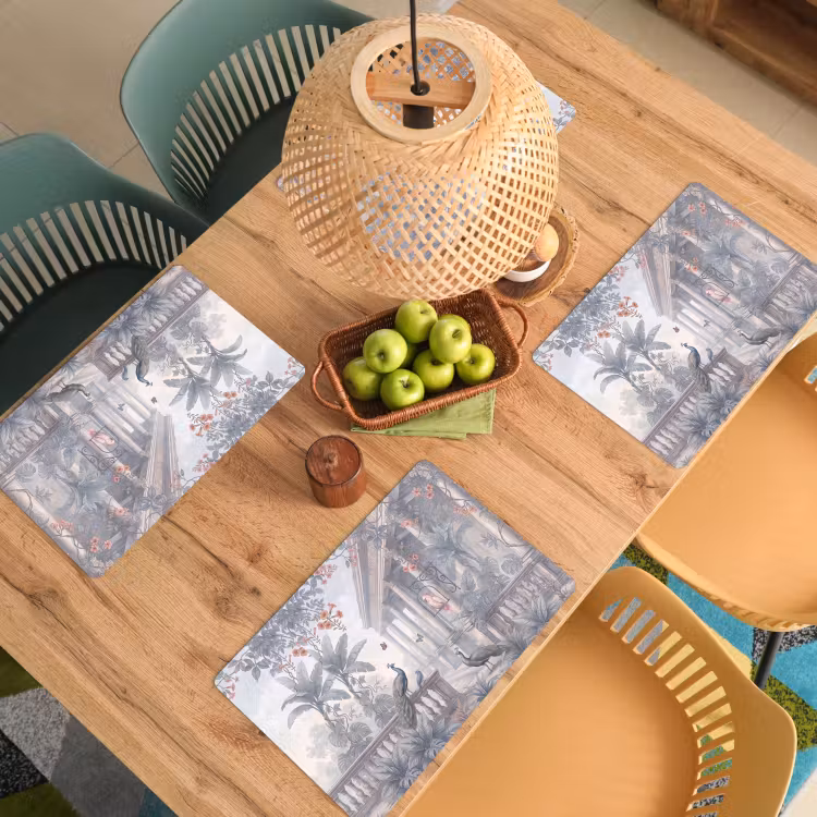 Set de table - Oiseau - Paon - Architecture - Classique - Vert — 4
