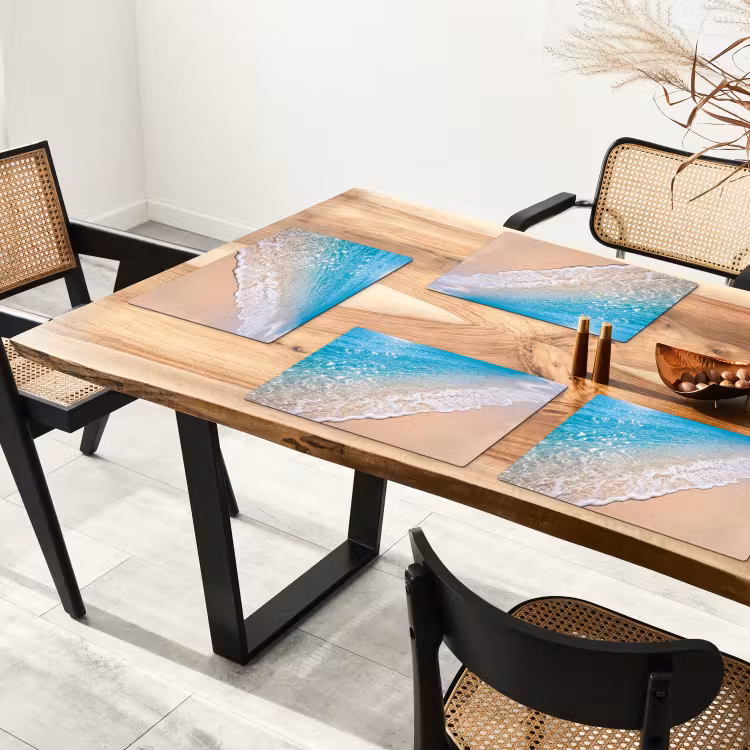 Set de table - Plage - Eau - Nature - Bleu - Beige — 3