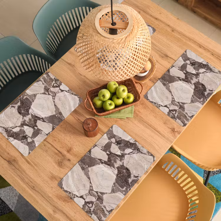 Set de table - Texture - Marbre - Abstrait - Beige - Marron — 4