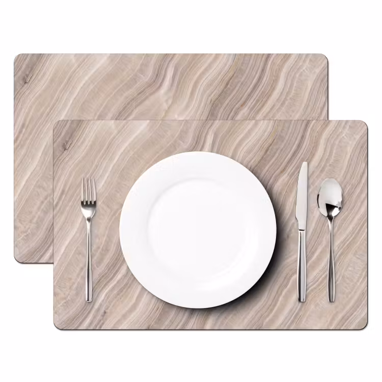 Set de table - Texture - Ondulé - Abstrait - Moderne - Beige — 2