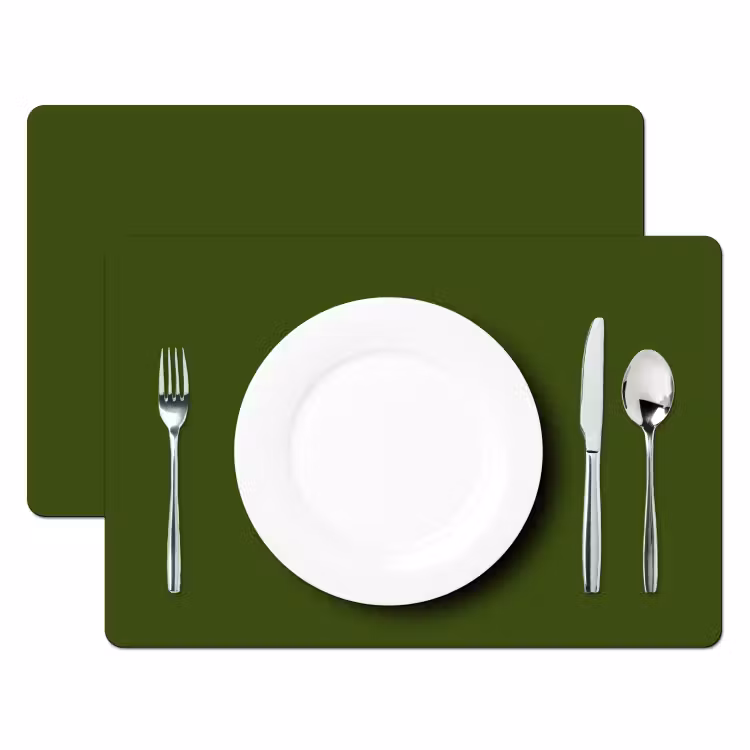 Set de table - Olive - Gris terne - Vert — 2