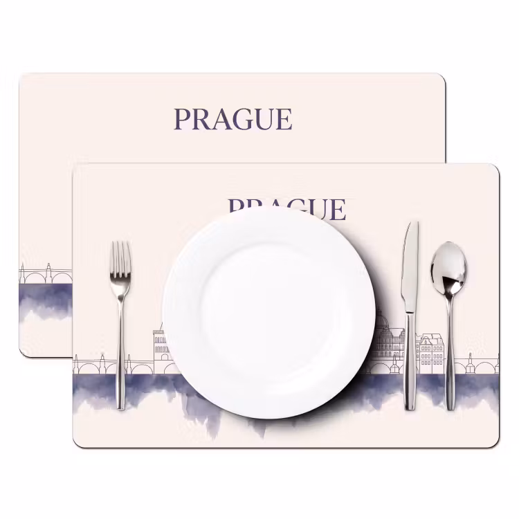 Set de table - Prague - Skyline - Architecture - Bleu — 2