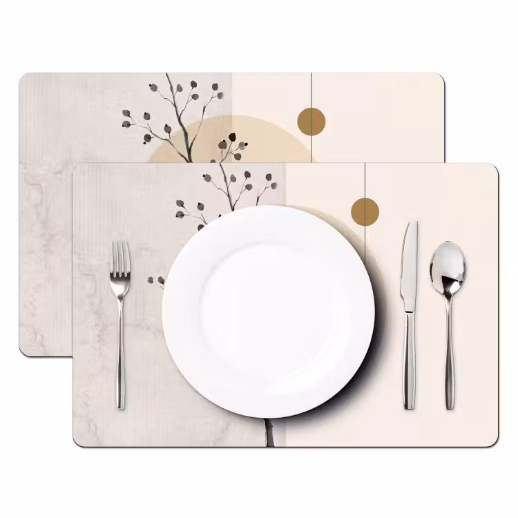 Set de table - Plante - Abstrait - Beige — 2